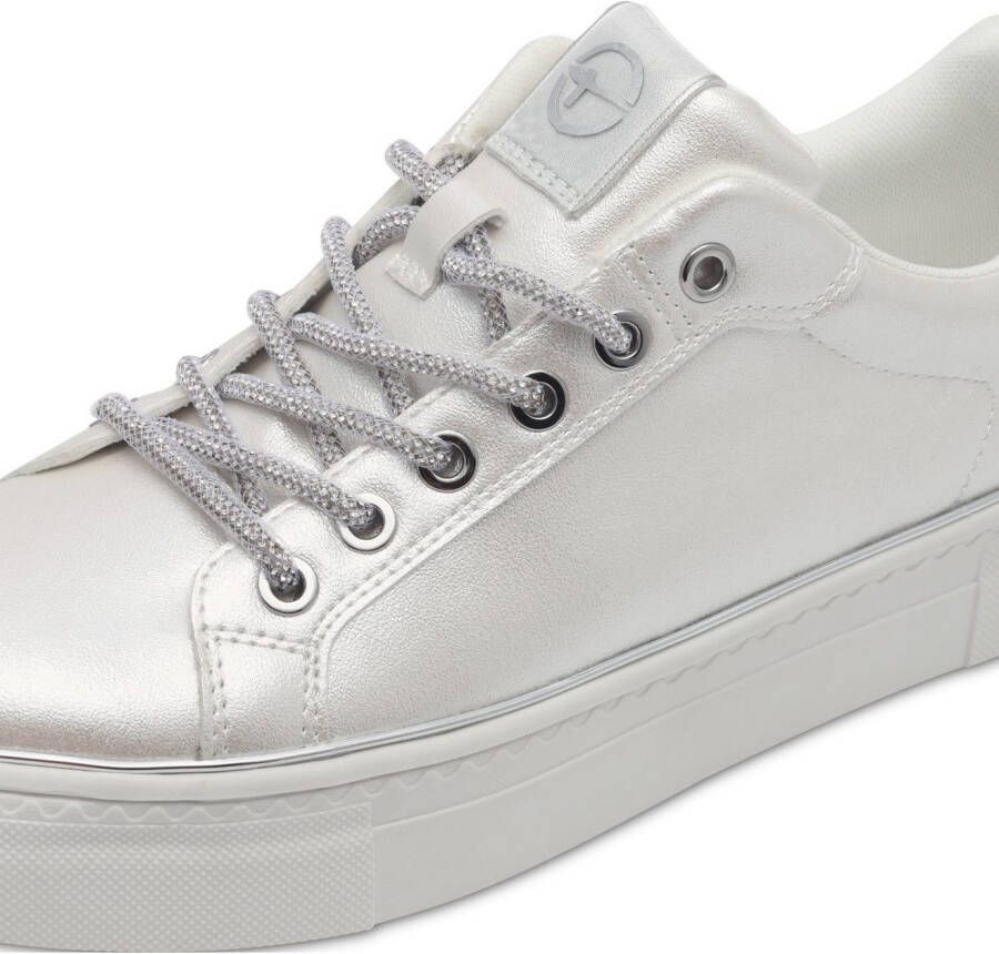 Tamaris Plateausneakers vrijetijdsschoen lage schoen veterschoen contrastafwerking aan de hak