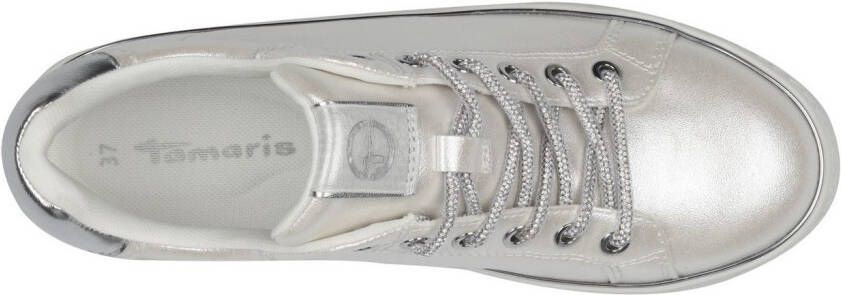 Tamaris Plateausneakers vrijetijdsschoen lage schoen veterschoen contrastafwerking aan de hak