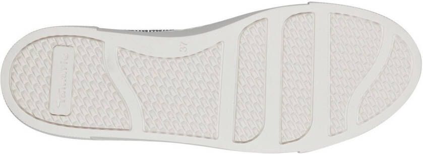 Tamaris Plateausneakers vrijetijdsschoen lage schoen veterschoen in zilver-glitterlook