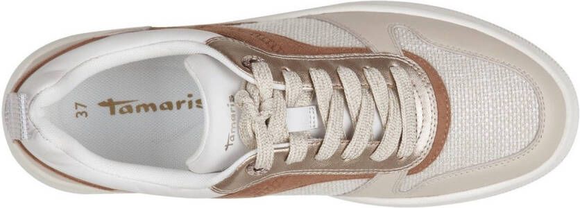 Tamaris Plateausneakers vrijetijdsschoen lage schoen veterschoen met contrastafwerkingen