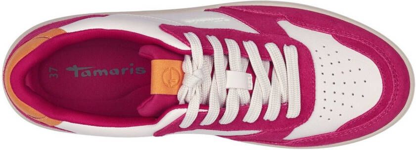 Tamaris Plateausneakers vrijetijdsschoen lage schoen veterschoen met contrastafwerkingen