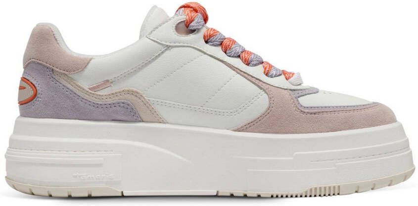 Tamaris Plateausneakers vrijetijdsschoen lage schoen veterschoen met gepolsterde schacht