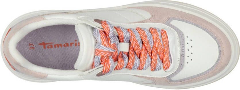 Tamaris Plateausneakers vrijetijdsschoen lage schoen veterschoen met gepolsterde schacht