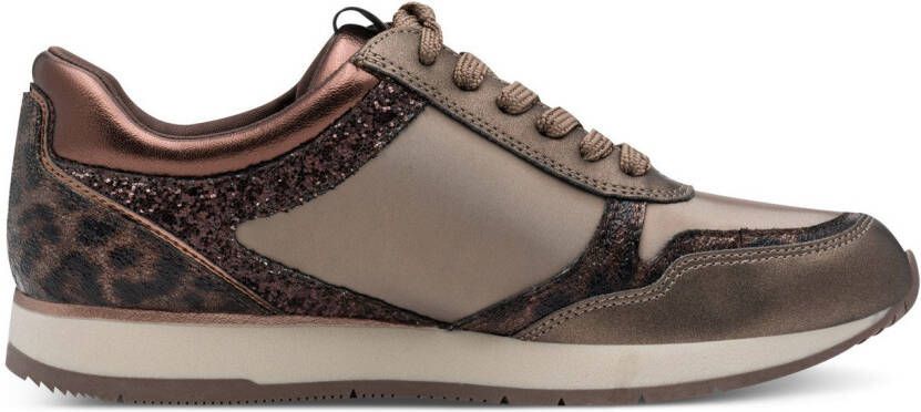 Tamaris Plateausneakers vrijetijdsschoen lage schoen veterschoen met subtiele metallic-details