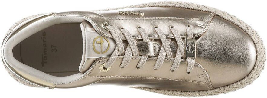Tamaris Plateausneakers vrijetijdsschoen lage schoen veterschoen met textielkoord aan het plateau