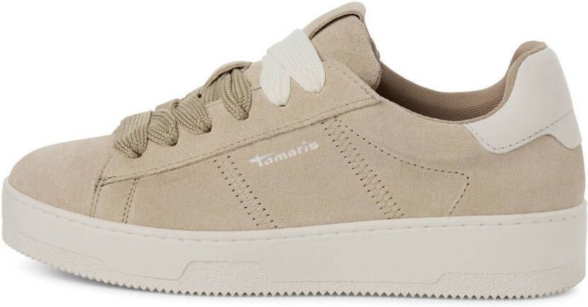 Tamaris Plateausneakers vrijetijdsschoen lage schoen veterschoen met zijlijk logo-opdruk