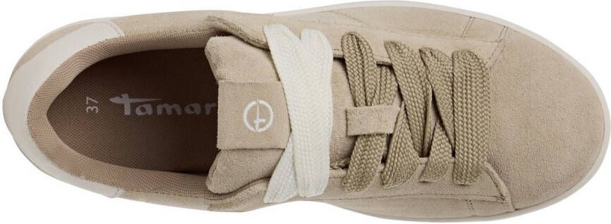 Tamaris Plateausneakers vrijetijdsschoen lage schoen veterschoen met zijlijk logo-opdruk