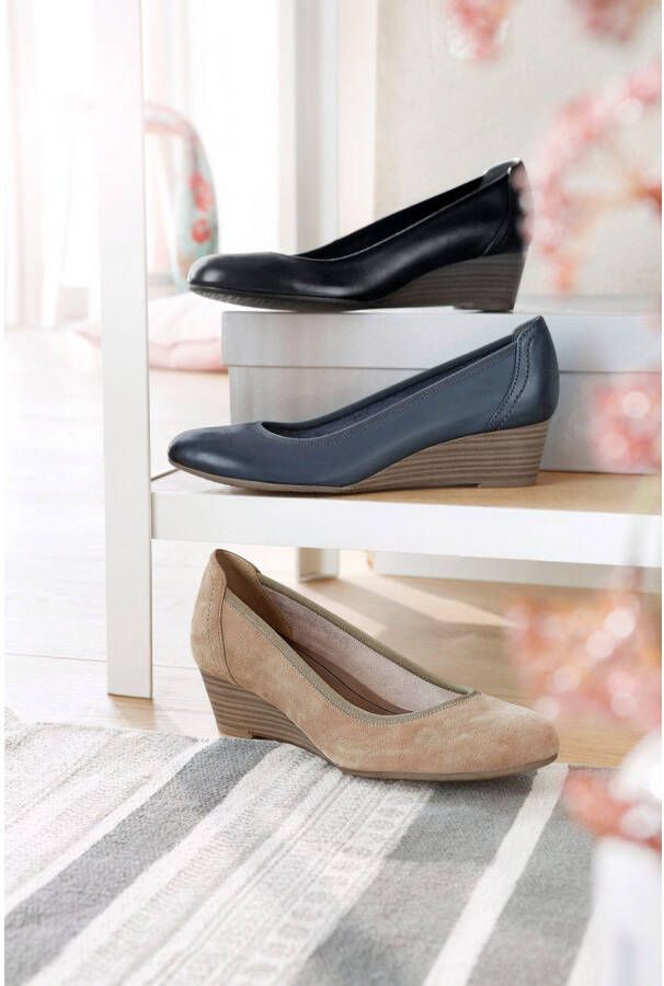 Tamaris Pumps sleehak lage schoen instapschoen met comfortabele elastische afwerking