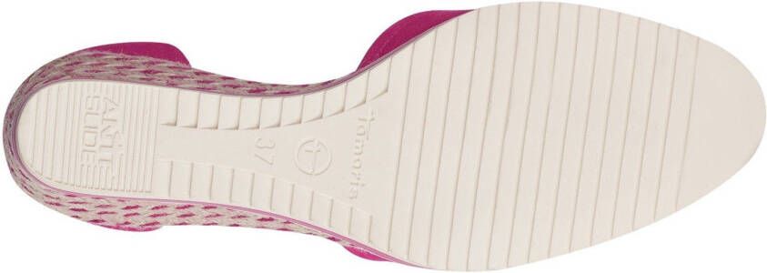 Tamaris Pumps met sleehak instapschoen riemzandan met modieuze jute-afwerking