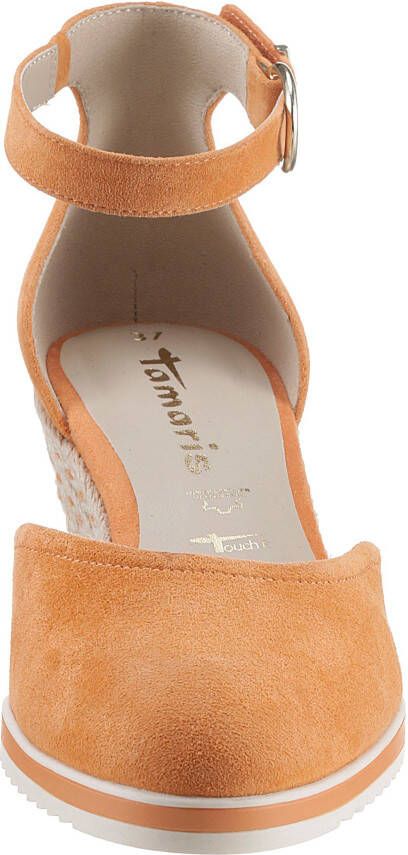 Tamaris Pumps met sleehak instapschoen riemzandan met modieuze jute-afwerking