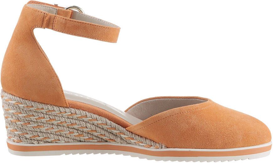 Tamaris Pumps met sleehak instapschoen riemzandan met modieuze jute-afwerking