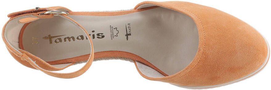 Tamaris Pumps met sleehak instapschoen bandjessandaal met modieuze jute-afwerking