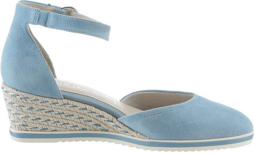 Tamaris Pumps met sleehak instapschoen riemzandan met modieuze jute-afwerking
