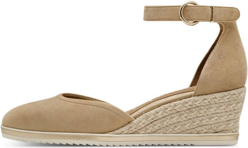 Tamaris Pumps met sleehak instapschoen riemzandan met modieuze jute-afwerking