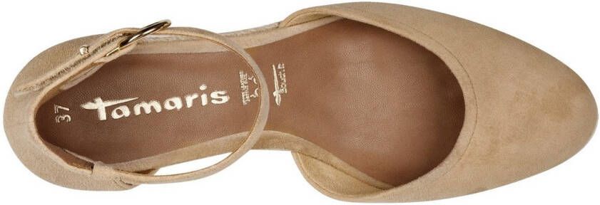 Tamaris Pumps met sleehak instapschoen riemzandan met modieuze jute-afwerking