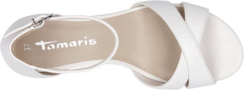 Tamaris Sandaaltjes blokhak avondschuh huwelijkschoen met gekruiste bandages