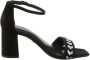 Tamaris Stijlvolle zwarte leren hoge hak sandalen Black Dames - Thumbnail 94