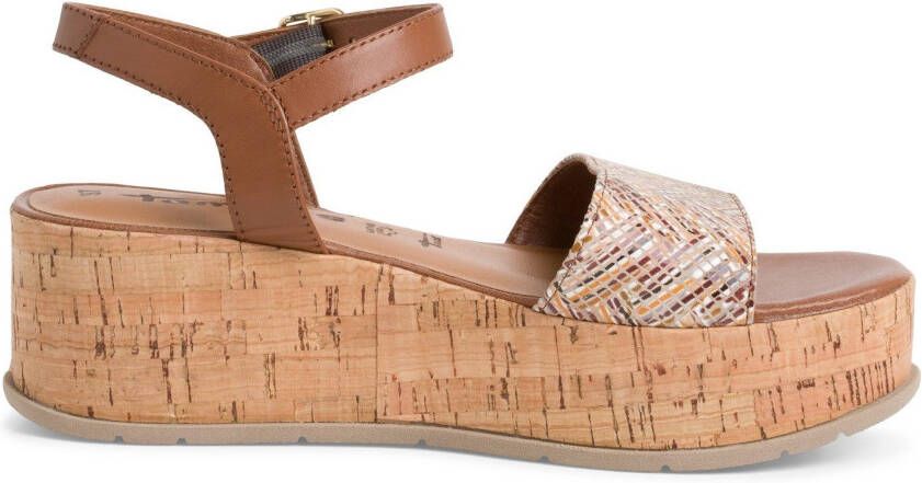 Tamaris Sandaaltjes zomerschoen sandaal plateauhak met comfortabele binnenzool
