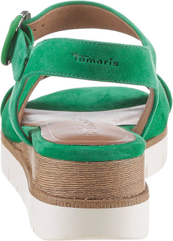 Tamaris Sandaaltjes zomerschoen sandaal wig-hak met 2 cm plateau