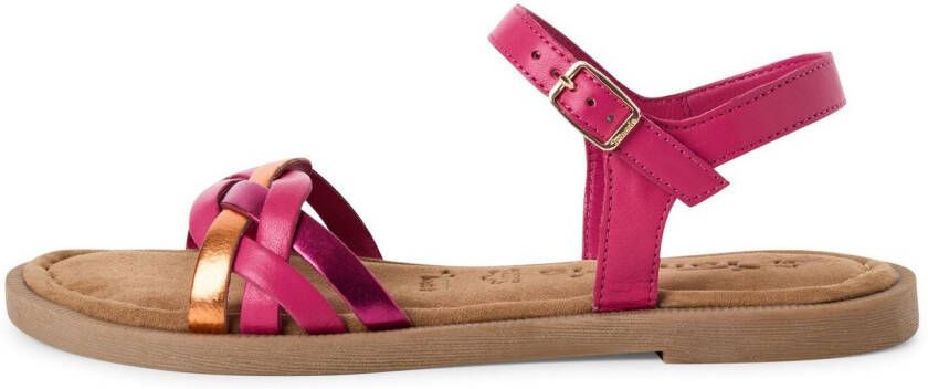 Tamaris Sandalen sandalette zomerschoen met riempjes in vlechtlook