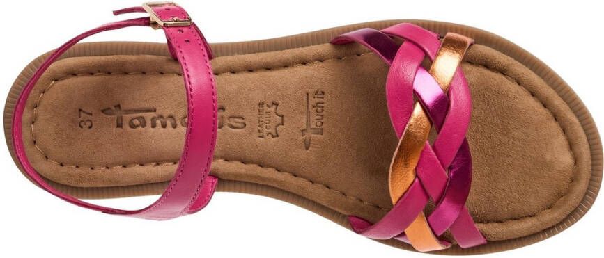 Tamaris Sandalen sandalette zomerschoen met riempjes in vlechtlook