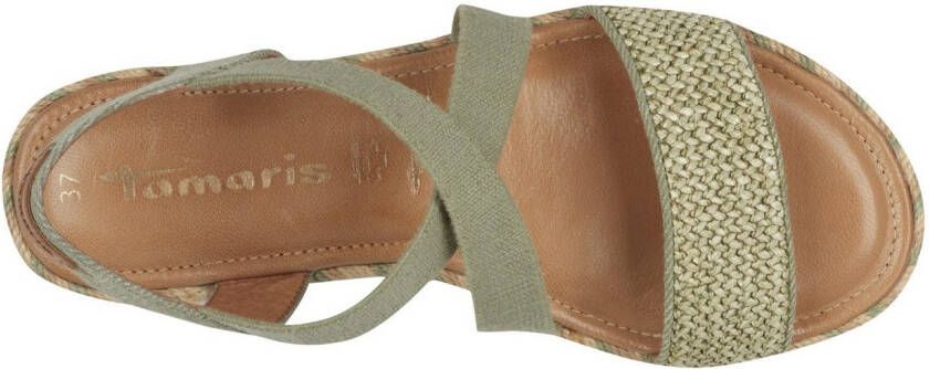 Tamaris Sandalen plateau sandalette zomerschoen met contrast-details