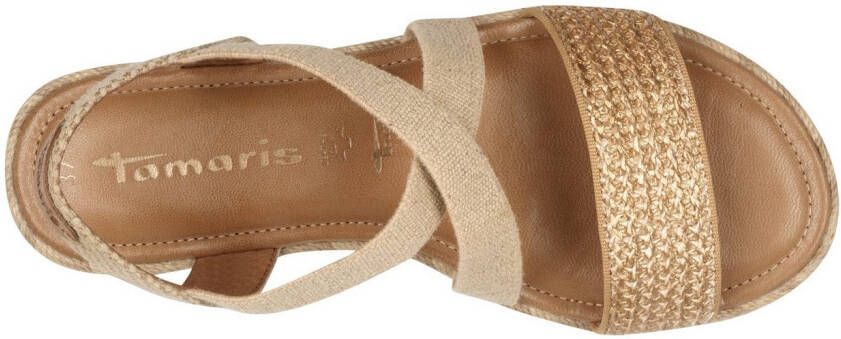 Tamaris Sandalen plateau sandalette zomerschoen met contrast-details