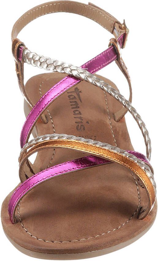 Tamaris Sandalen zomerschoen sandaal blokhak met vlecht-look bandjes