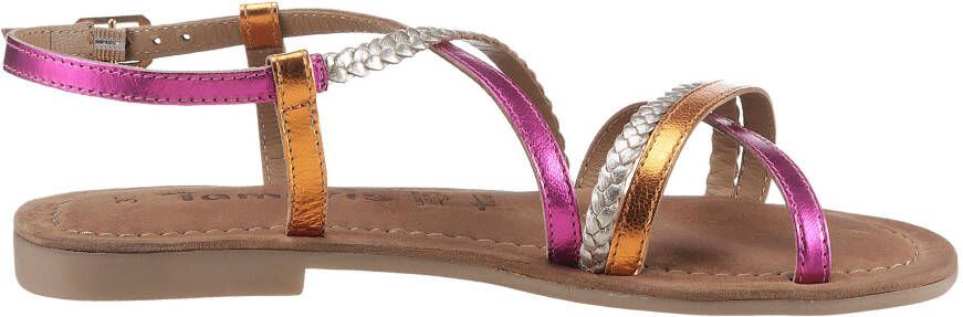 Tamaris Sandalen zomerschoen sandaal blokhak met vlecht-look bandjes