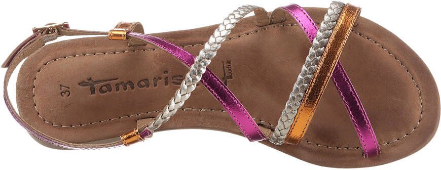 Tamaris Sandalen zomerschoen sandaal blokhak met vlecht-look bandjes