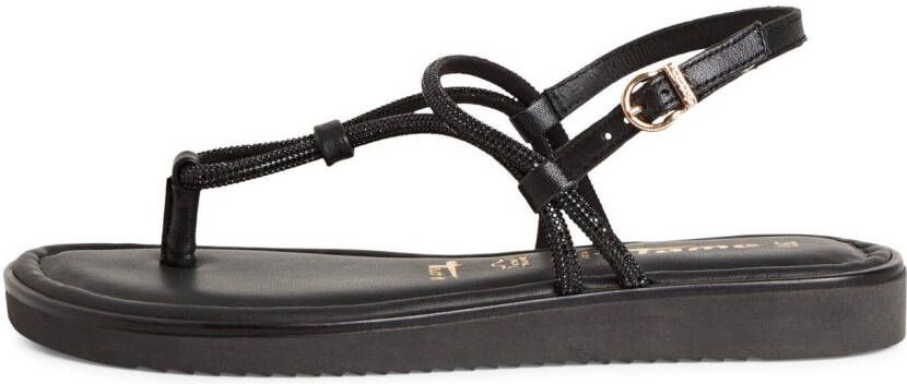 Tamaris Sandalen plateau sandalette zomerschoen met glanzende strasssteentjes