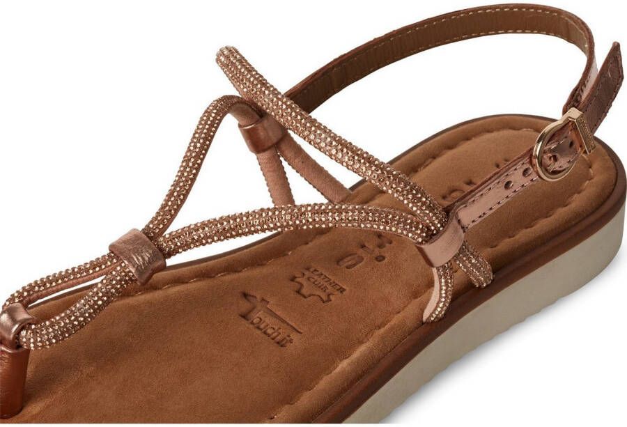 Tamaris Sandalen plateau sandalette zomerschoen met glanzende strasssteentjes