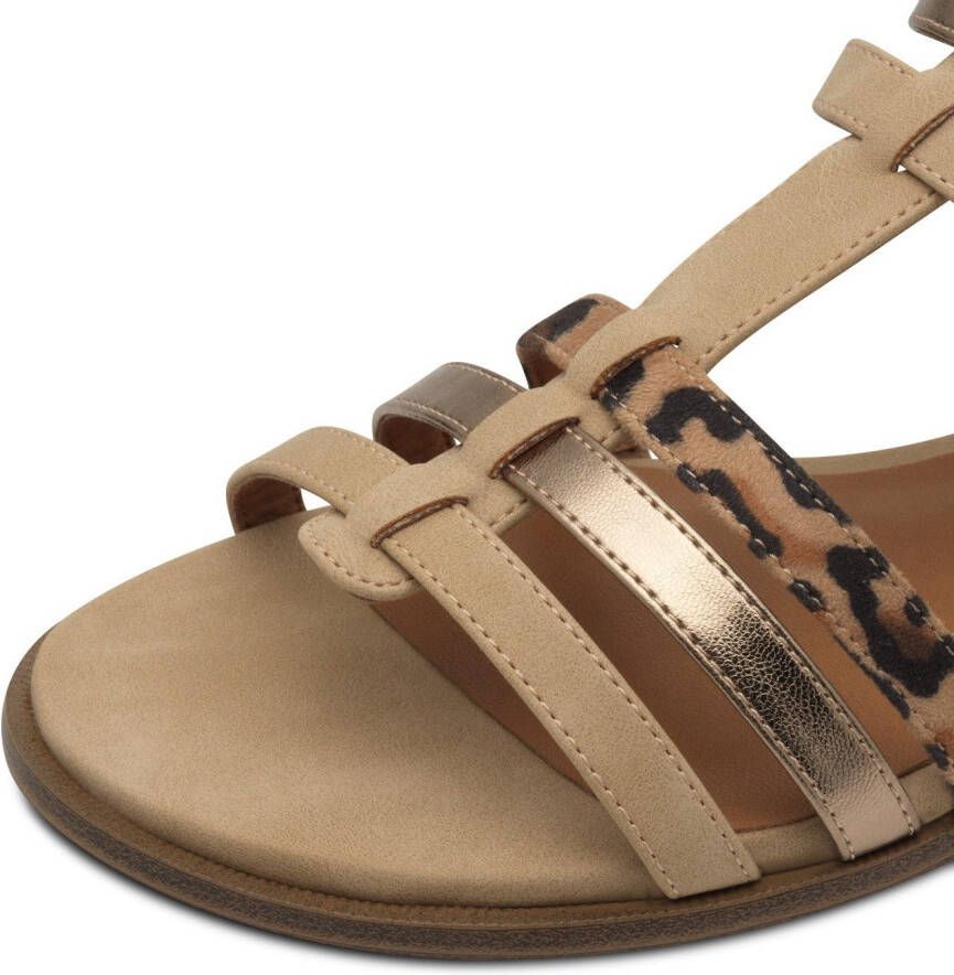 Tamaris Sandalen sandalette zomerschoen met afwerking in leeuwen- en metalliclook