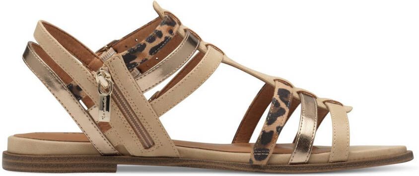 Tamaris Sandalen sandalette zomerschoen met afwerking in leeuwen- en metalliclook