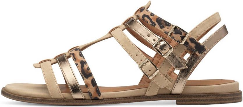 Tamaris Sandalen sandalette zomerschoen met afwerking in leeuwen- en metalliclook