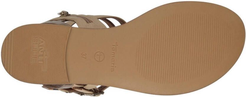Tamaris Sandalen sandalette zomerschoen met afwerking in leeuwen- en metalliclook