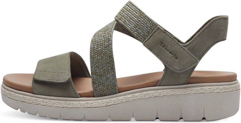 Tamaris Sandalen zomerschoen sandaal plateauhak met klittenbandsluiting