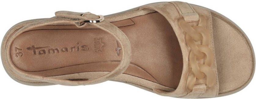 Tamaris Sleehaksandaaltjes zomerschoen bandjessandaal met gematteerde sierketting