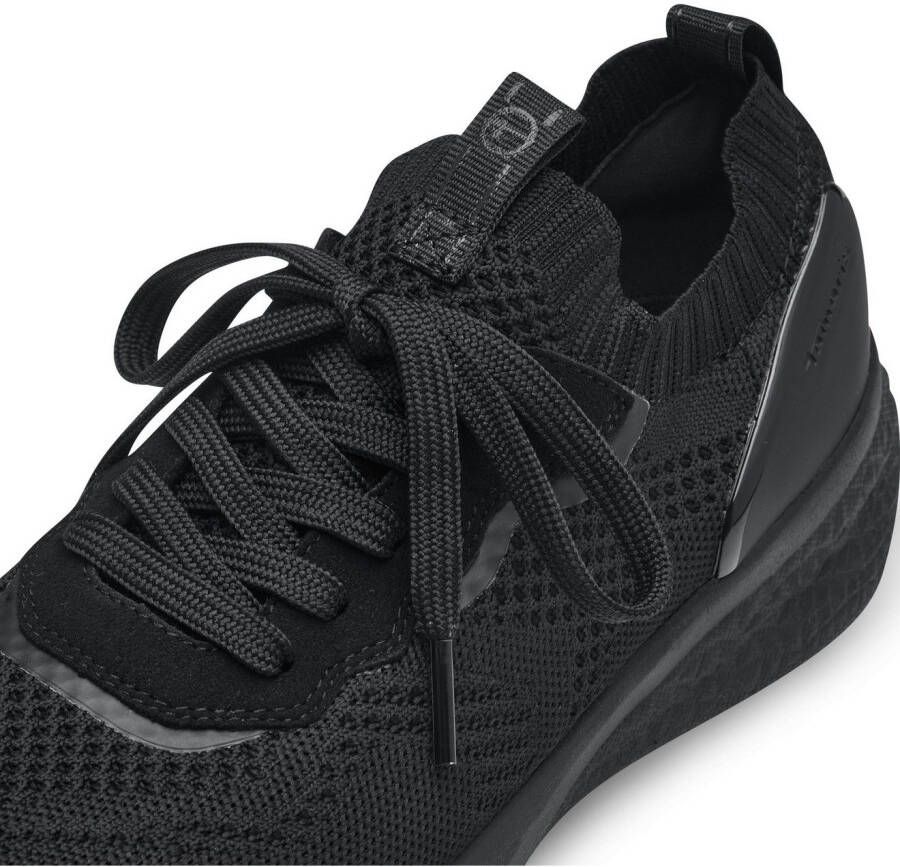 Tamaris Slip-on sneakers vrijetijdsschoen lage schoen veterschoen met opgezette sierveters