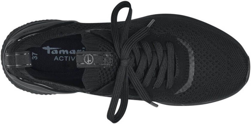Tamaris Slip-on sneakers vrijetijdsschoen lage schoen veterschoen met opgezette sierveters