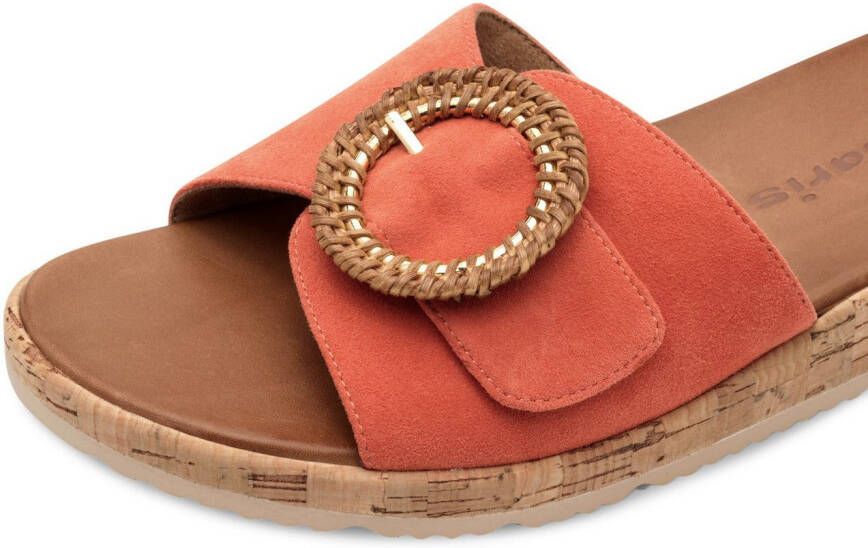 Tamaris Slippers sleehak zomerschoen instapschoen met mooie siergesp
