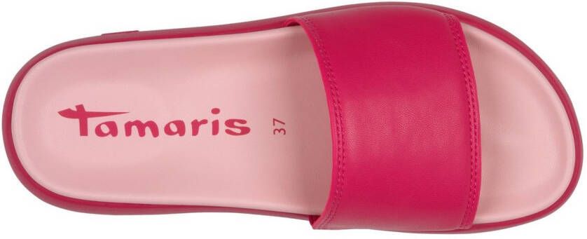Tamaris Slippers plateau zomerschoen slippers met klein elastiek aan de band