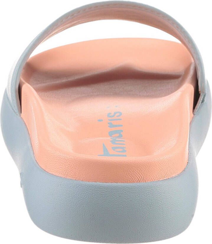 Tamaris Slippers plateau zomerschoen slippers met klein elastiek aan de band
