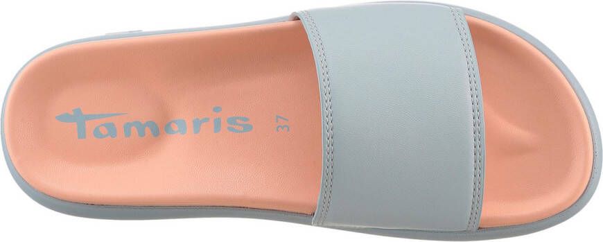 Tamaris Slippers plateau zomerschoen slippers met klein elastiek aan de band