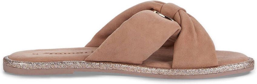Tamaris Slippers blokhak zomerschoen slippers met kruisbandage