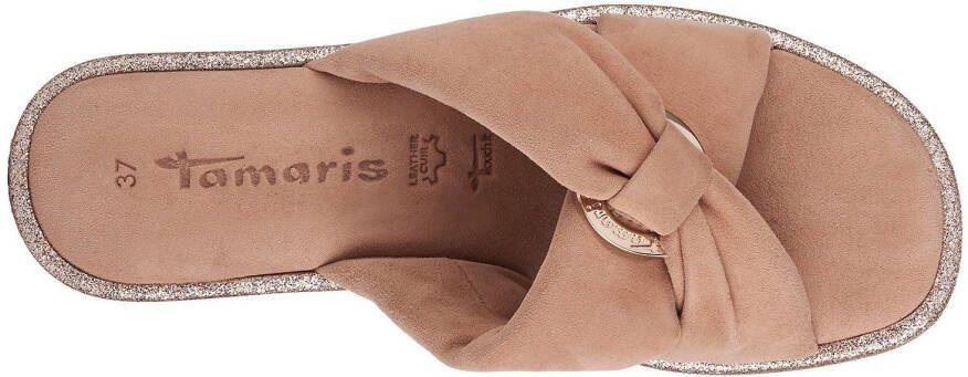 Tamaris Slippers blokhak zomerschoen slippers met kruisbandage