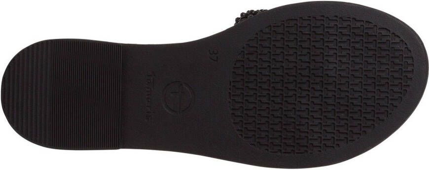 Tamaris Slippers zomerschoen slippers met stijlvolle glitternet