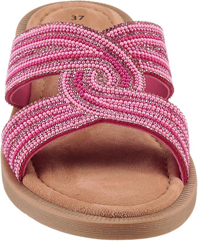 Tamaris Slippers blokhak feestmode zomerschoen met fonkelende bandage