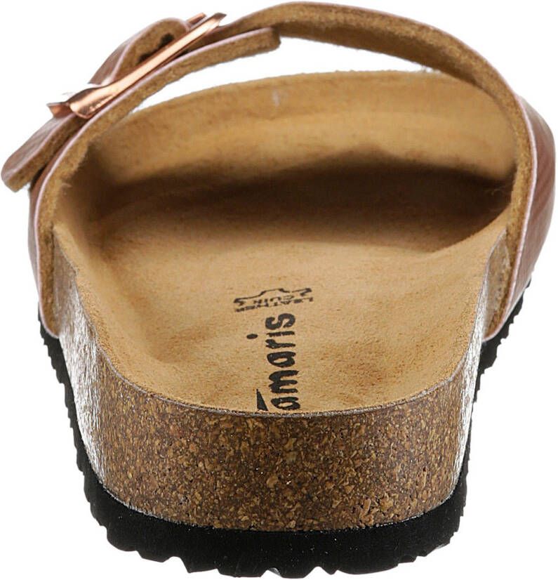 Tamaris Slippers zomerschoen slippers in metallic-look
