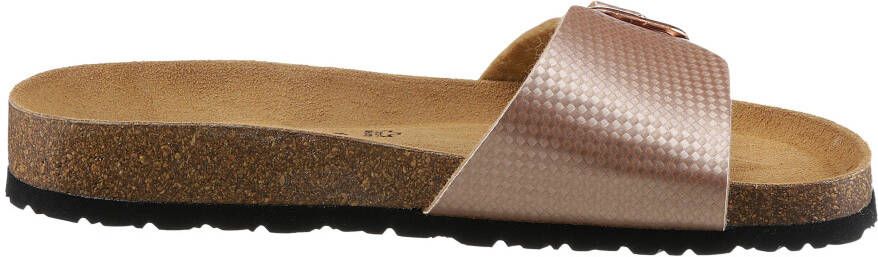 Tamaris Slippers zomerschoen slippers in metallic-look